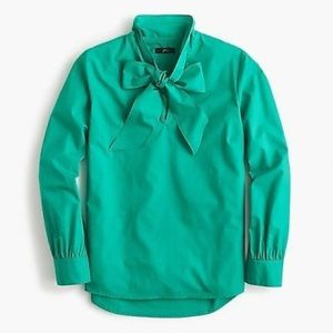 J crew women’s green tie front blouse